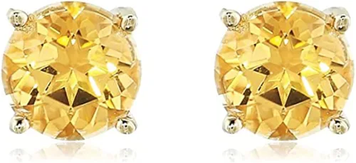 Miniatura 2 de Tienda Collection Plated Sterling Silver Stud Earrings made with Genuine Topaz Gemstones
