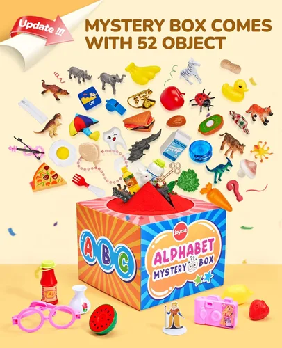 Miniatura 2 de JoyCat Caja Misterio del Alfabeto para Niños 52 PCS Juego de Clasificación y Emparejamiento de Letras Actividades Sonidos de Letras Juguetes