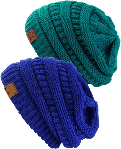 Miniatura 53 de Gorro a la moda de tejido suave abultado, cálido y elástico de C.C