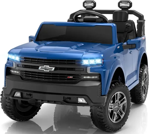 Miniatura 11 de ENYOPRO - Vehículo de 24 V con licencia Chevrolet Silverado LT Trail Boss de 2 plazas para niños, automóvil eléctrico con control remoto, cinturón