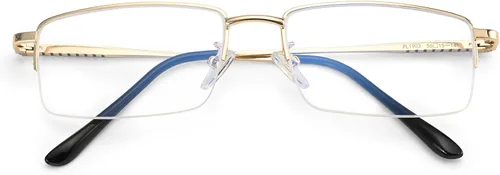 Miniatura 2 de Dollger Lentes rectangulares de luz azul para hombre, de metal, antiluz azul, bloqueo de luz azul, para computadora, a la moda, medio marco pequeño