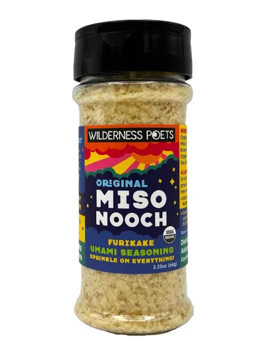 Wilderness Poets, Miso Nooch - Condimento orgánico 100% seco de garbanzos Miso Umami - Espolvorea sobre todo. Orgánico, vegano, sin soja, rico en