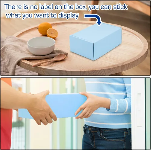Miniatura 7 de Paquete de 25 Cajas de Envío, 8 x 6 x 3 pulgadas Caja de Embalaje Pequeña de Cartón Corrugado para Envío de Negocios, Embalaje, Regalos, Azul