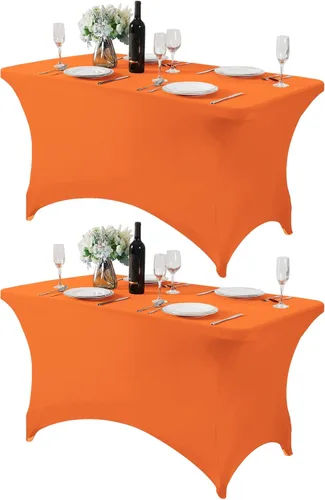 Miniatura 167 de Mantel de elastano para mesas de 4, 6 u 8 pies, mantel elástico universal ajustable para fiestas, banquetes, bodas y eventos - Verde manzana