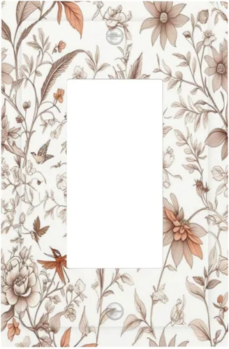 Miniatura 71 de Cubiertas Decorativas para Tomacorrientes Boho Floral Beige Flor y Hoja Botánico 1 Gang Interruptor de Luz Dúplex Placa Cubierta Placas de Boho