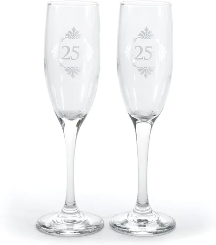 Miniatura 8 de Hortense B. Hewitt 50 aniversario de boda, copas de champán para tostar, corazón con diamantes de imitación, juego de 2 Corazón con joyas