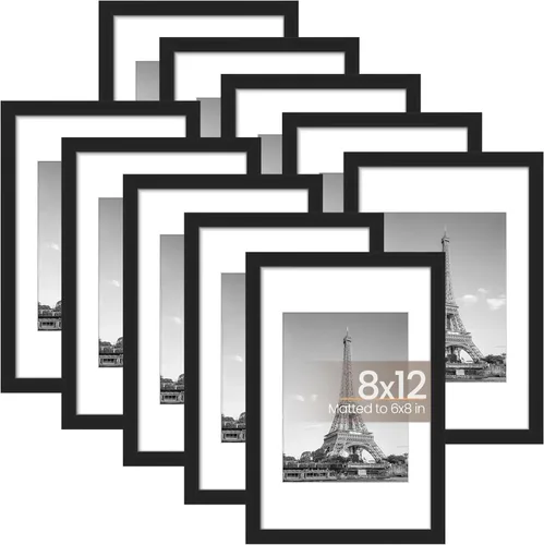 Miniatura 18 de upsimples - Juego de 10 portarretratos de 8 x 10 pulgadas, para fotos de 5 x 7 pulgadas con paspartú o 8 x 10 pulgadas sin él, collage de varios
