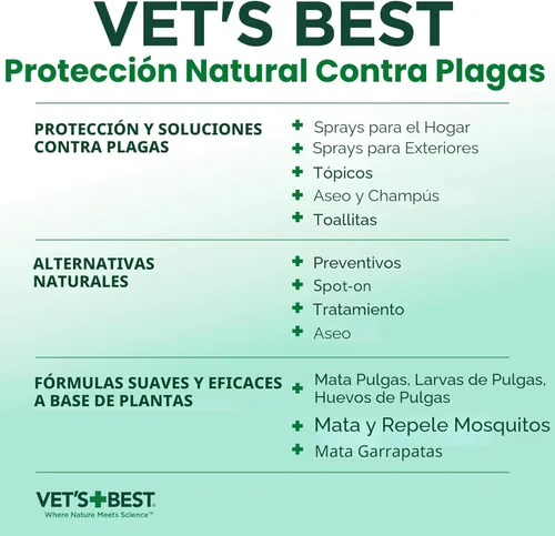 Miniatura 9 de Vet's Best Spray para pulgas y garrapatas para el hogar, tratamiento de pulgas y garrapatas a base de plantas para perros y uso en interiores, spray