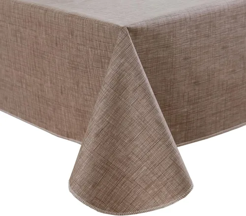 Miniatura 11 de LIBERECOO Mantel de vinilo con reverso de franela, verde hierba, impermeable, resistente a las manchas, mantel fácil de limpiar para vacaciones
