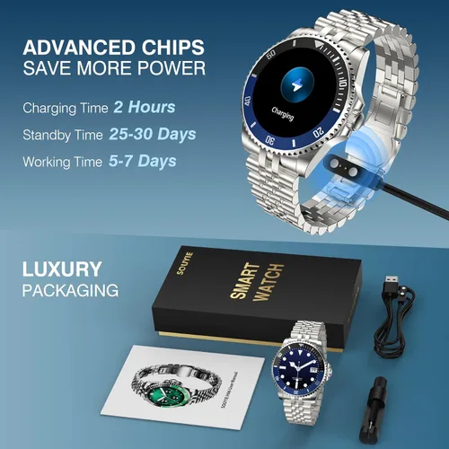 Miniatura 9 de SOUYIE 2025 DA GPT Reloj Inteligente para Hombre, Frecuencia Cardíaca, Presión Arterial, Oxígeno en Sangre, Monitor de Sueño, 107 Modos Deportivos