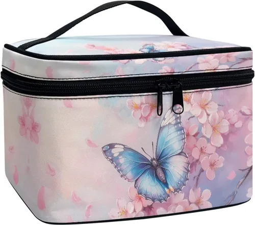 Miniatura 26 de doginthehole Bolsa de maquillaje, bolsa de cosméticos de viaje, bolsa de aseo portátil grande, organizador de accesorios para mujeres y niñas