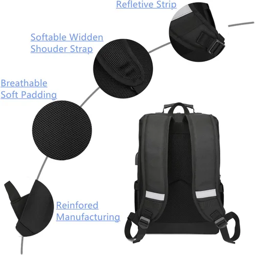Miniatura 5 de YALUNDISI Mochila para laptop para mujeres y hombres, mochila vintage para libros, antirrobo, 15.6 pulgadas