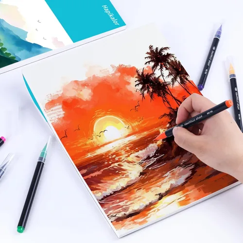 Miniatura 6 de Hapikalor Bloc de Papel de Acuarela, Papel de Acuarela de 9"x12", Libro de Papel de Dibujo y Pintura de Artista de 140lb/300gsm, Suministros de Arte