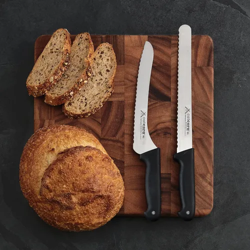 Miniatura 5 de CAT CORA Cuchillo de pan dentado offset, hoja de acero alemán profesional de 9 pulgadas para masa madre casera, rebanado de pan artesanal o corte