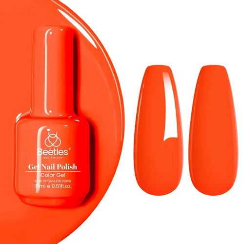 Miniatura 130 de Beetles - Esmalte de uñas de gel verde luminoso que brilla en la oscuridad, esmalte de uñas de gel que se absorbe con lámpara LED UV, arte de uñas