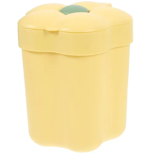 Miniatura 10 de Operitacx Tapa de cubo de basura en forma de flor, bonito contenedor de basura para dormitorio, oficina y baño, elegante diseño decorativo que