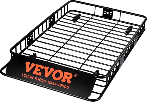 Miniatura 9 de VEVOR Cesta de Carga para Portaequipajes de Techo, 64" x 39" x 6" Transportador de Carga para Techo con Extensión, Acero Resistente de Servicio