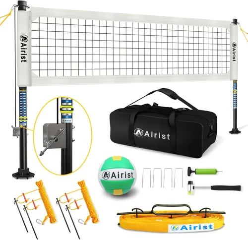 Miniatura 11 de Red de Voleibol de Servicio Pesado para Exteriores con Sistema de Acero Anti-Combado, Postes de Aluminio Ajustables, Juego de Redes Profesionales