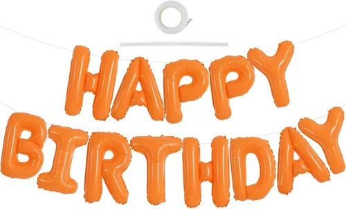 Miniatura 10 de TONIFUL Pancarta de Globos Negros de Feliz Cumpleaños de 16 Pulgadas con Letras de Papel de Aluminio Mylar, Cartel Banderín Reutilizable