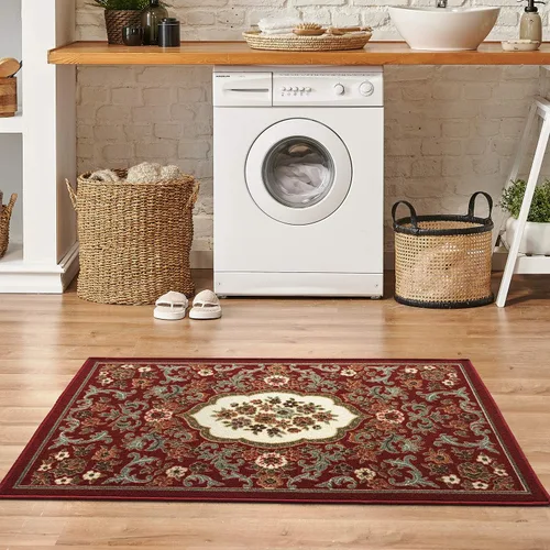 Miniatura 21 de Antep Rugs - Alfombras antideslizantes (no se desliza) 2 x 4 con respaldo de goma con diseño floral moderno de bajo perfil para cocina