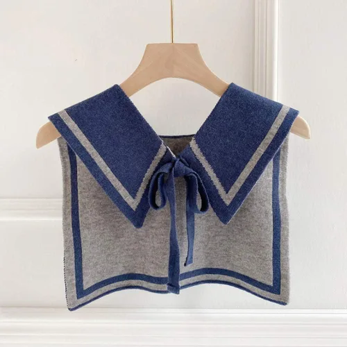 Miniatura 2 de Elegtiskas Cuello falso desmontable de punto con chal decorativo
