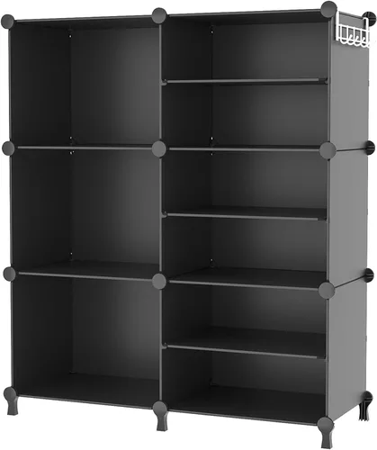 AWTATOS Organizador de armario con 6 cubos de almacenamiento, estantes portátiles para armario, organizadores de ropa y almacenamiento apilables,