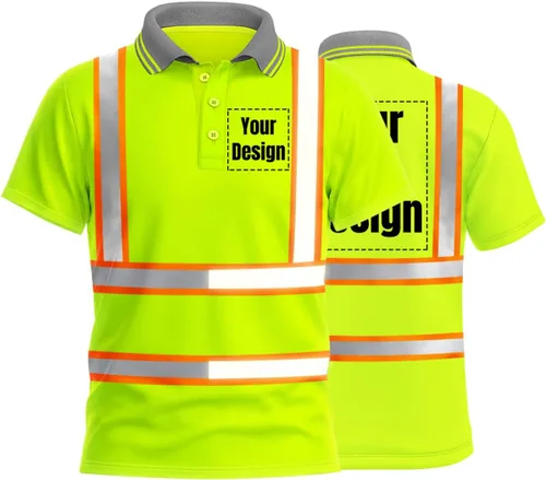 Hi Vis - Polo de seguridad para personalizar tu logotipo con tiras reflectantes de alta visibilidad, camiseta de manga corta 36981.95875