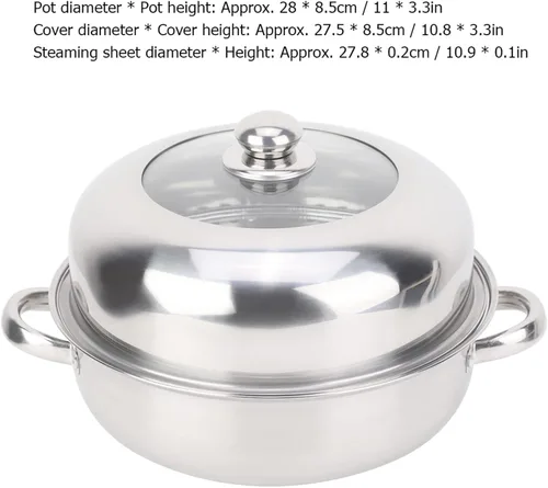 Miniatura 5 de Olla de vapor multifuncional de acero inoxidable de una sola capa, olla de vapor de alimentos olla olla de vapor para el hogar olla para cocinar