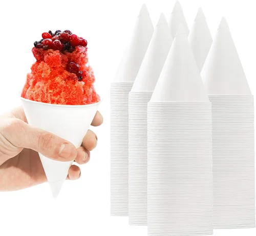 Miniatura 9 de Vasos de papel ecológicos a prueba de fugas de 6 onzas, 100 unidades. Taza de cono de nieve perfecta para fiestas de niños o bodas. Gran vaso