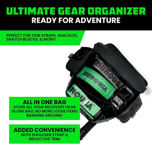 Miniatura 6 de Rhino USA Bolsa de almacenamiento para equipo de recuperación (negro) - Bolsa de kit de recuperación definitiva para organización en tu vehículo