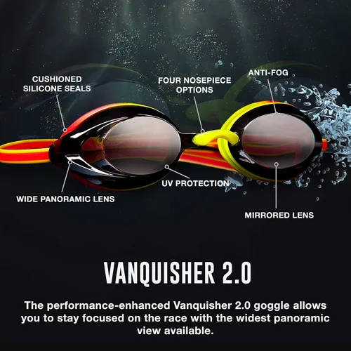 Miniatura 3 de Speedo Vanquisher 2.0 - Antiparras espejadas para natación Dorado/blanco