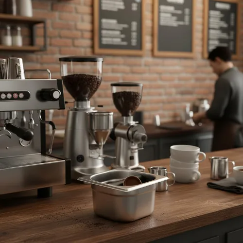 Miniatura 7 de Caja de café de 4.8 pulgadas, caja de café expreso, contenedor de café expreso, 4.8 pulgadas, absorbente de golpes, duradero, estilo barista