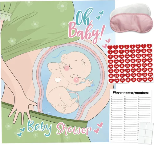 Miniatura 9 de PARTYLOUD Pin The Sticker en el pañal, juegos de baby shower, divertidos juegos de baby shower, actividades temáticas de pañales, juegos de fiesta