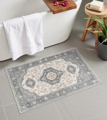 Miniatura 18 de Seavish Alfombra de baño bohemia, vintage, envejecida, absorbente, pequeña, antideslizante, lavable, para fregadero, ducha, tocador, suave, cómoda