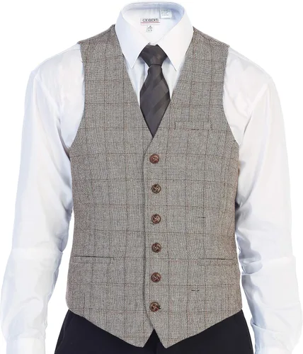 Miniatura 61 de Gioberti Chaleco de tweed formal de 6 botones para hombres