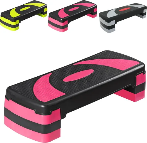 Miniatura 11 de ZENY Plataforma aeróbica de 31 pulgadas, escalón de entrenamiento ajustable con elevadores estables, escaladores de pie para ejercicio en casa