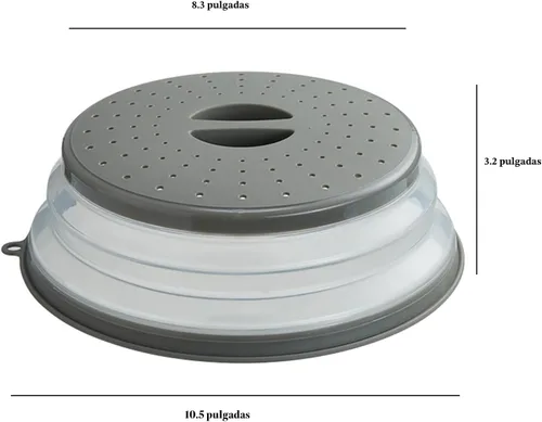 Miniatura 6 de Cubierta para salpicaduras de microondas ventilada para alimentos, protector de salpicaduras y colador de cocina para frutas y verduras, cubierta
