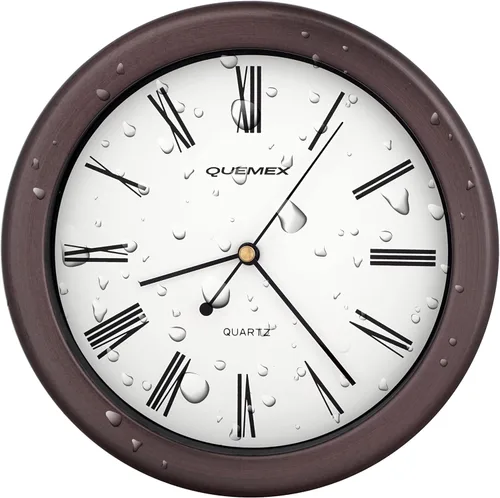 Miniatura 12 de JUSTIME Reloj de pared resistente al agua de 8.5 pulgadas para baño, cocina, barco, caravana, silencioso, sin tictac, funciona con pilas, montaje