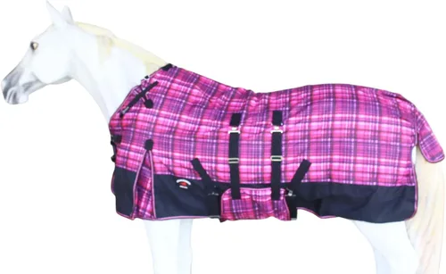 Miniatura 12 de CHALLENGER Manta de invierno impermeable de 76 pulgadas 1200D para caballo de lluvia, manta de invierno 394B Turquesa/Morado/Ombre