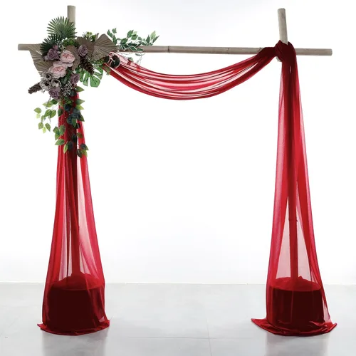 VDS Paquete de 1 panel (30 pulgadas X 20 pies) Tela para cubrir arco de boda, cortina de gasa de chifón para ceremonia de boda, recepción,