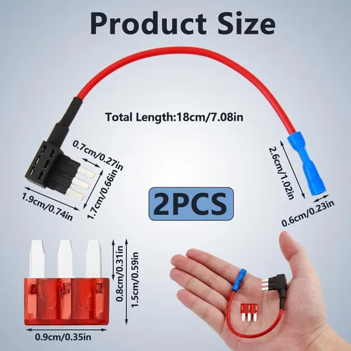 Miniatura 2 de Grifo de Fusible Micro 3, Adaptadores para Agregar un Circuito, Portafusibles Expandibles Estilo Cuchilla de 12V para Luces de Underglow, LEDs