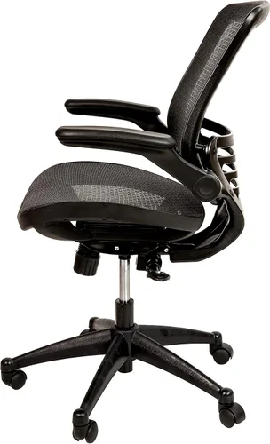 Miniatura 6 de Flash Furniture Warfield Silla de oficina giratoria ejecutiva de malla negra transparente con marco negro y brazos abatibles