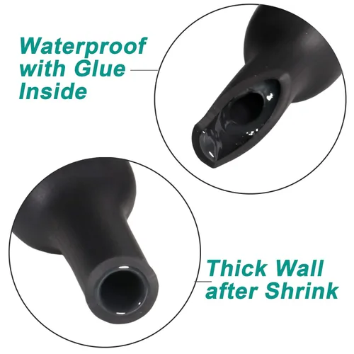 Miniatura 3 de kit de tubos termorretráctiles impermeables 3:1, tubo retráctil marino grande para envoltura de cable, adhesivo de doble pared, con aislamiento