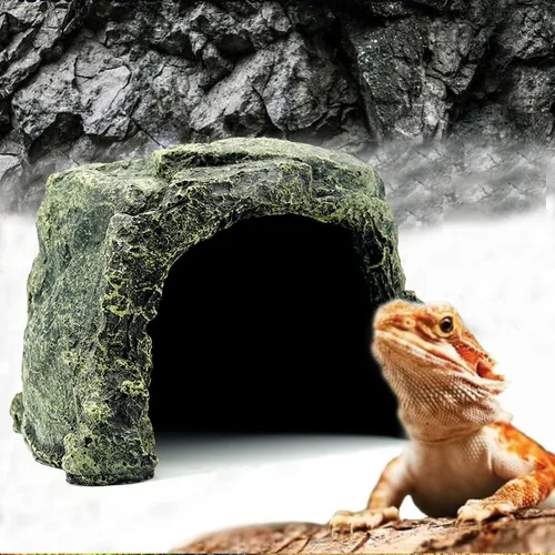 Miniatura 4 de Besimple Cueva Decorativa Escondite para Peces de Acuario, Escondites de Roca para Reptiles Cueva de Piedra Casa Escondite Accesorios de Pecera