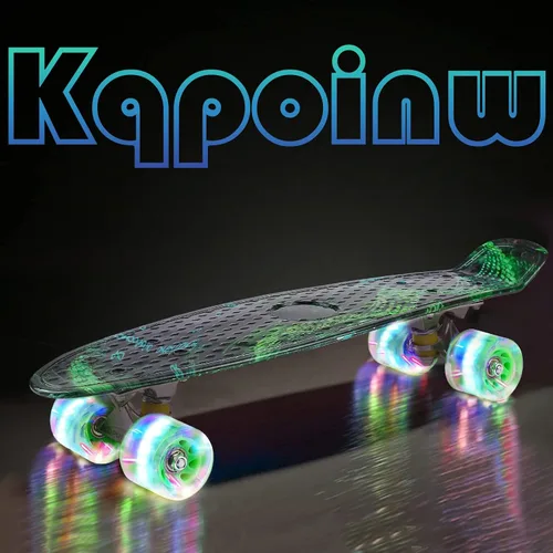 Miniatura 2 de Patinetas, Monopatín Completo de 56 cm, Mini Cruiser para Niños, Niñas, Adolescentes Principiantes con Ruedas de Luces Intermitentes Coloridas