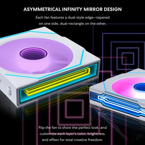 Miniatura 4 de Lian Li UNI - Ventilador SL-Infinity inalámbrico 120 - Paquete triple (hoja inversa) - Control de ventilador ARGB de señal inalámbrica de 2.4 GHz