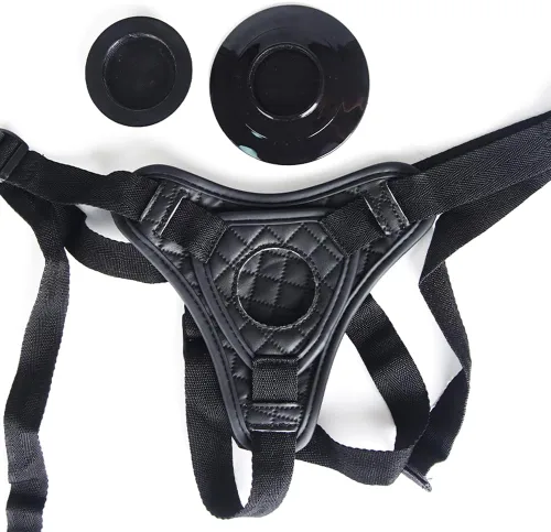 Miniatura 2 de Correa en el consolador con correa ajustable universal para mujeres, juguete sexual lésbico, con ventosa de poliuretano, pantalones de cuero