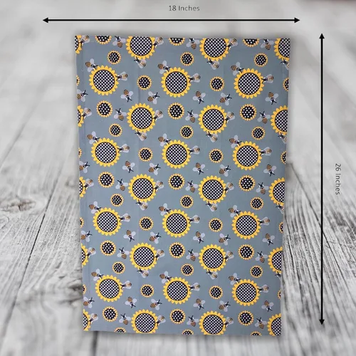 Miniatura 2 de Toallas de cocina con diseño de girasol de abejas, 100 % algodón, lindo abejorro, lunares, búfalo, a cuadros, tejido con lazo para colgar, 26 x 18