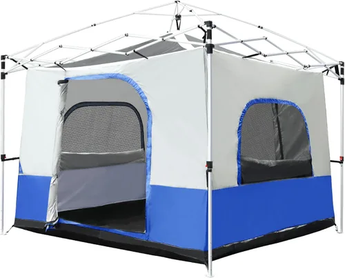 Miniatura 12 de REDCAMP Tienda de Campaña con Toldo para Tienda de Toldo Desplegable, Tienda Interior Convierte Toldo de Patas Rectas de 10'x10' o 10'x20' en Tienda