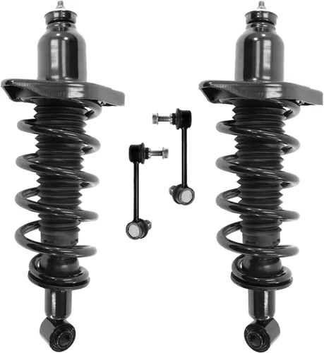 Miniatura 62 de Detroit Axle - Kit de 4 barras estabilizadoras delanteras para Ford F-150 2021 2022 2023 2024, 2 puntales con resorte helicoidal, 2 eslabones